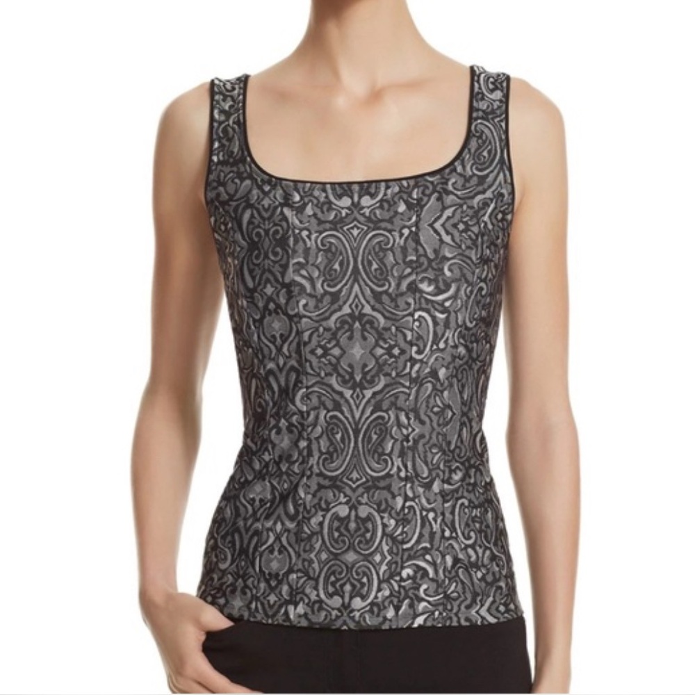 WHBM Silver Brocade Corset Black Romantic Bodycon Elegant Camisole Renfaire XXS